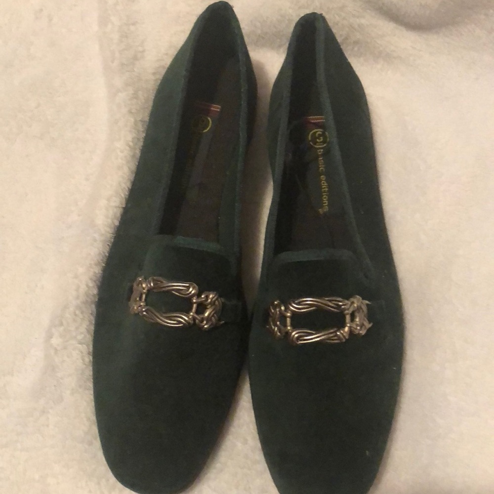 Basic Edition Green Velvet-like Shoes